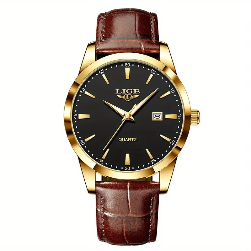Valcien | Unisex Quartz Business Watch – Simple Faux Leather Band, Luminous Hands, Single Calendar