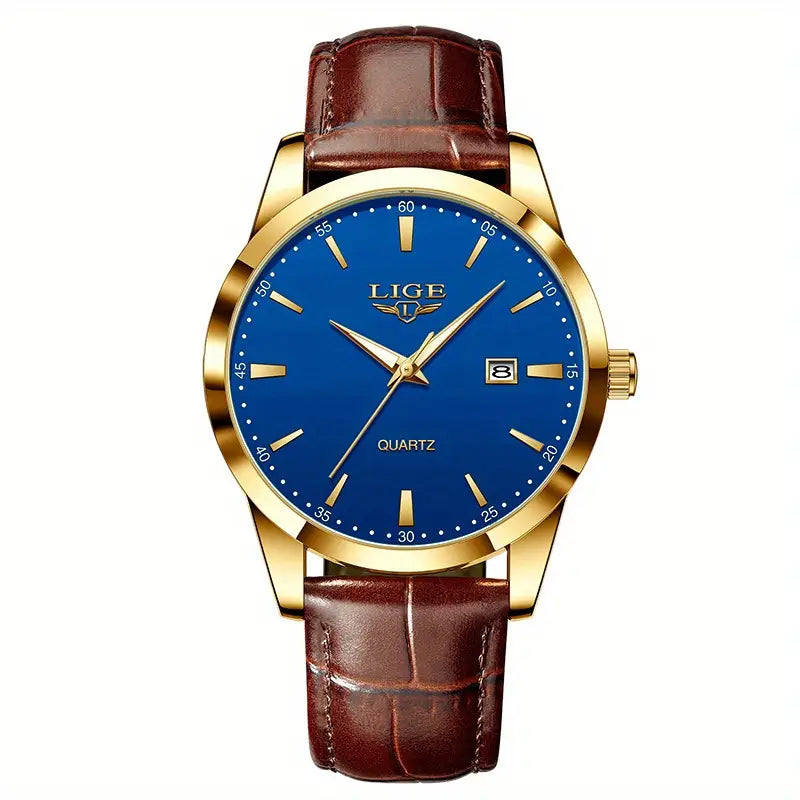 Valcien | Unisex Quartz Business Watch – Simple Faux Leather Band, Luminous Hands, Single Calendar