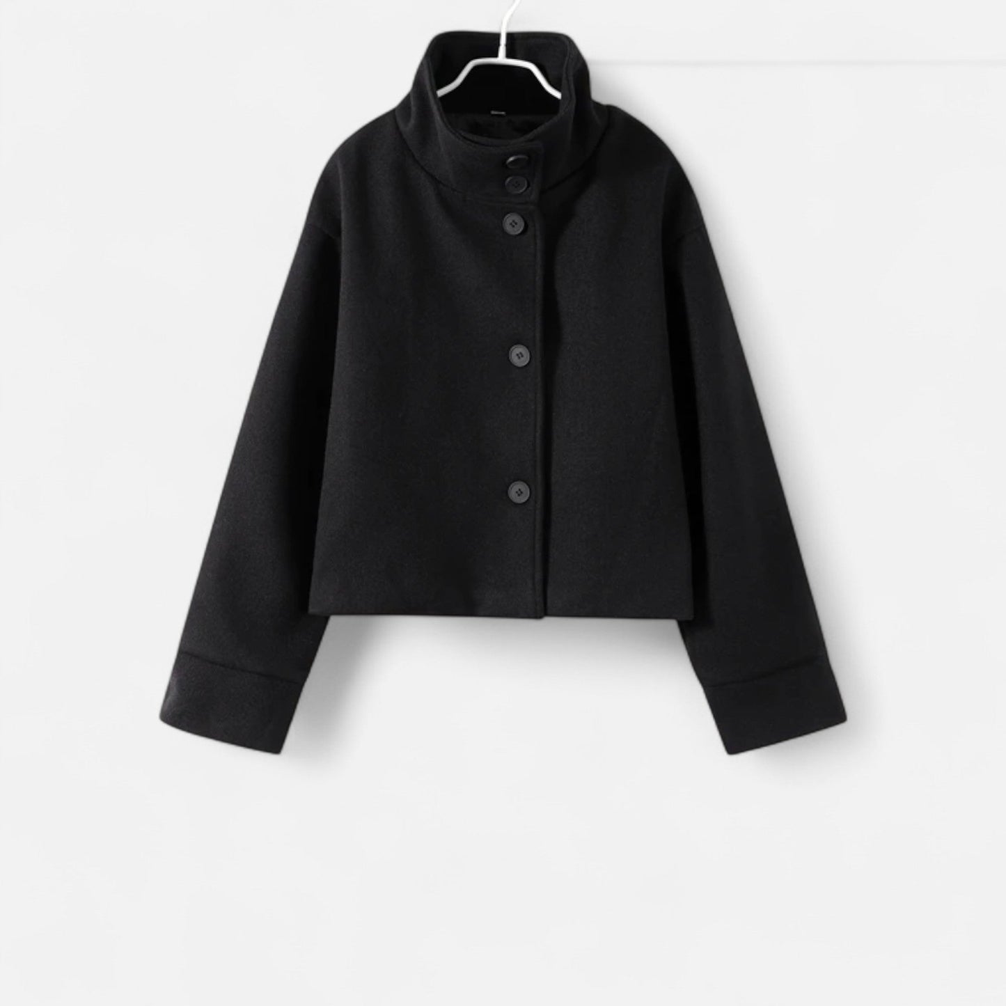 Women’s High Neck Short Winter Coat | Double Breasted Design