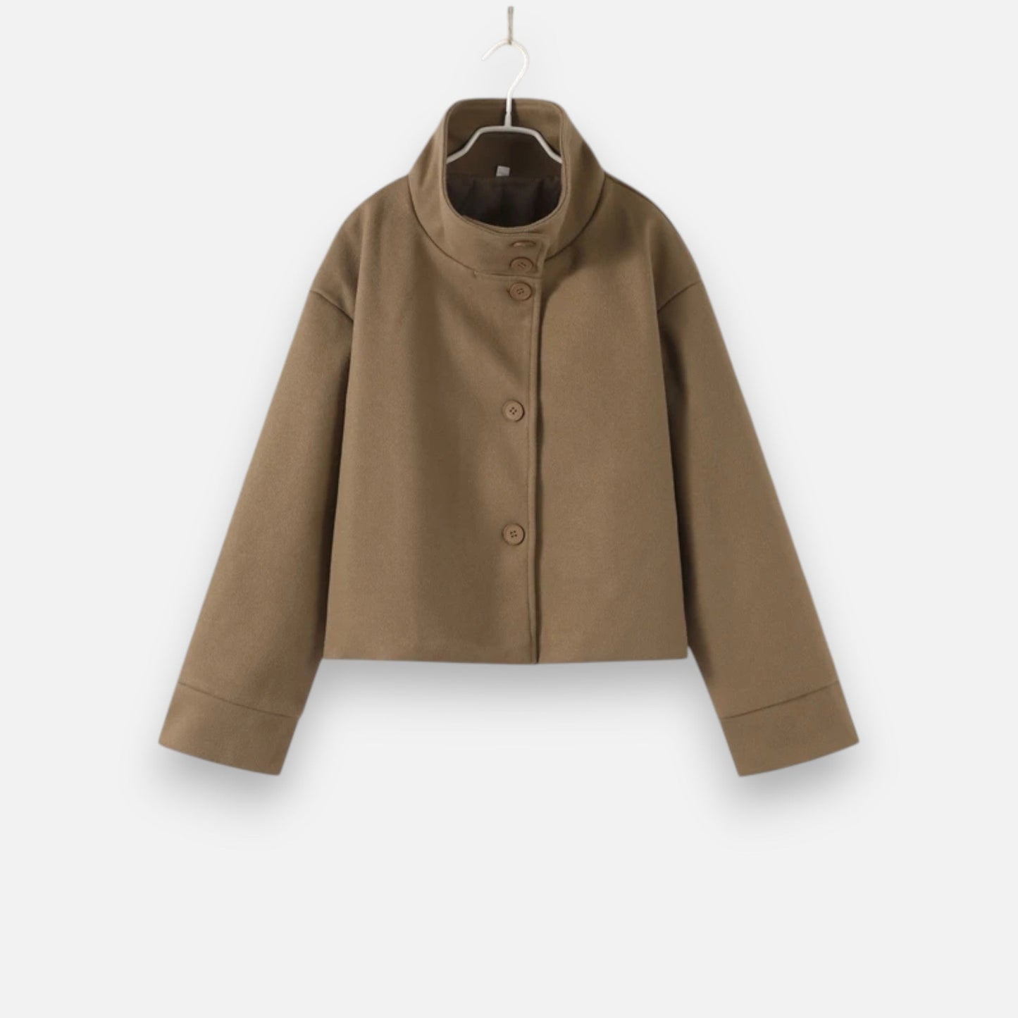 Women’s High Neck Short Winter Coat | Double Breasted Design