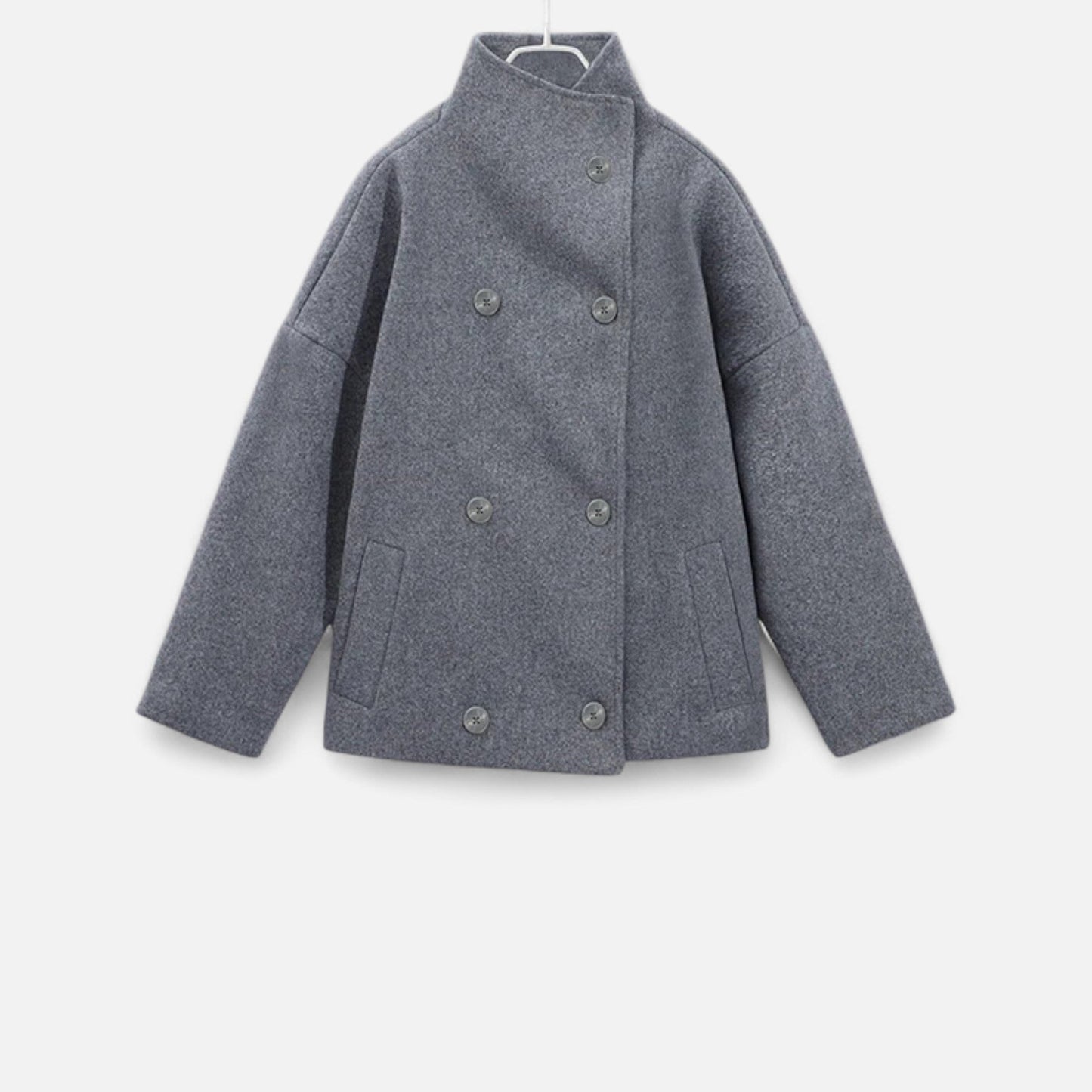 Women’s High Neck Short Winter Coat | Double Breasted Design