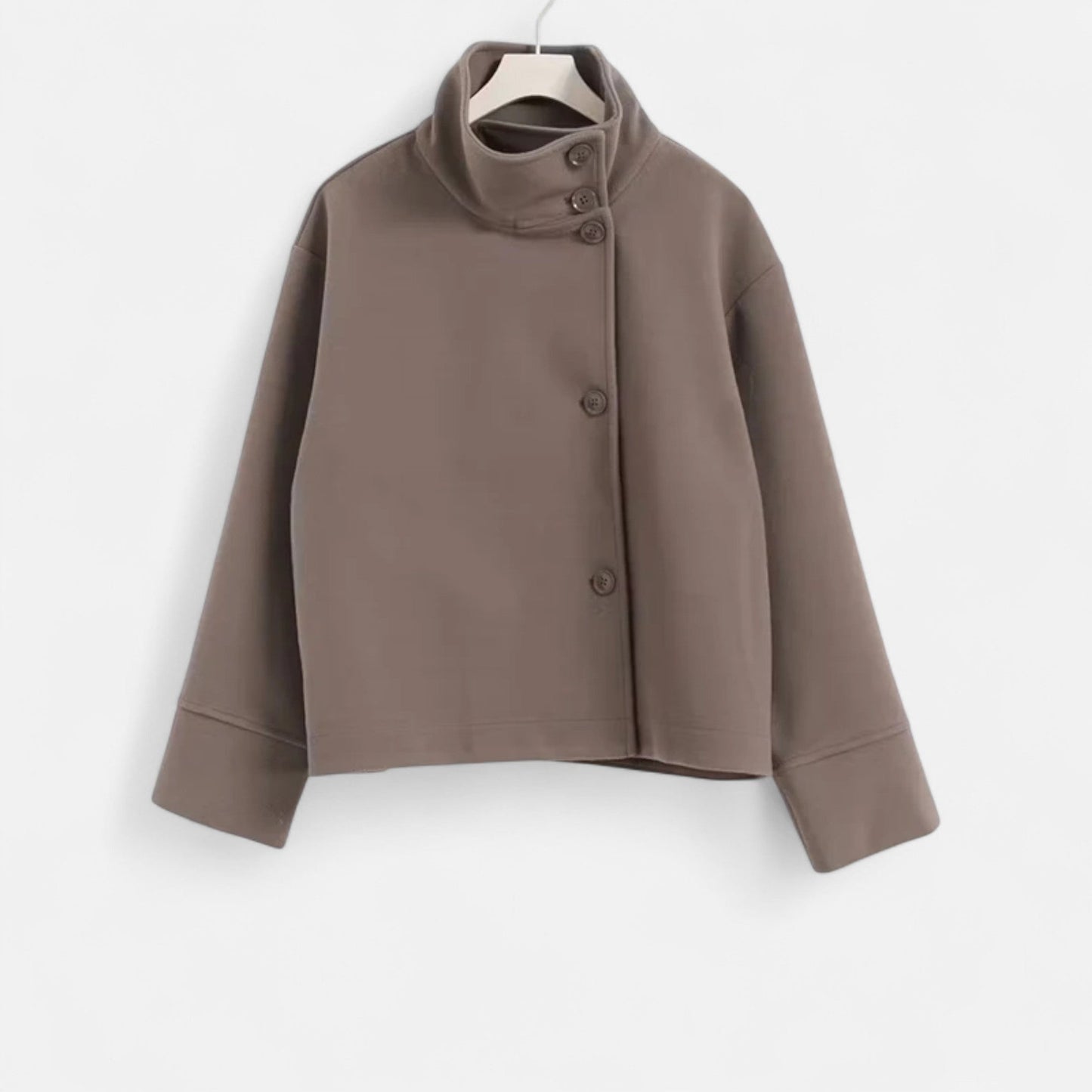 Women’s High Neck Short Winter Coat | Double Breasted Design