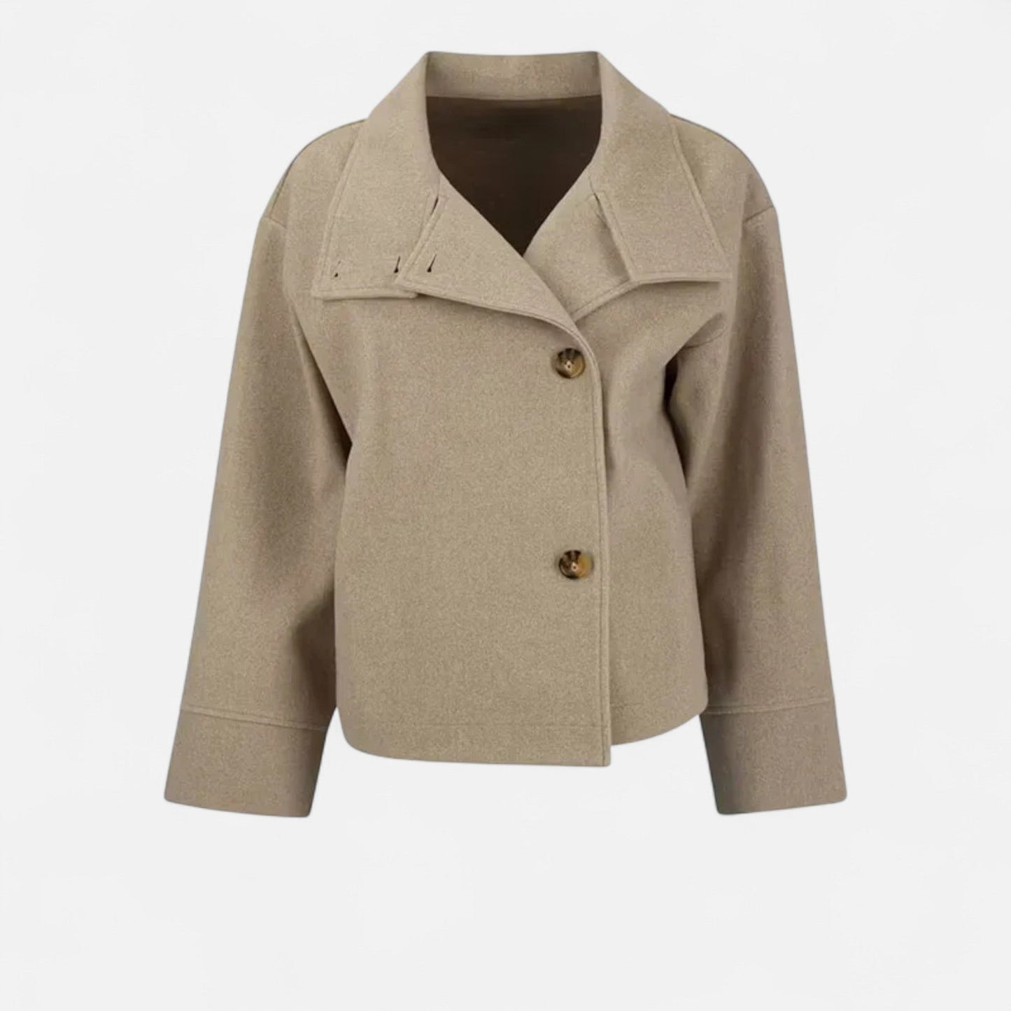 Women’s High Neck Short Winter Coat | Double Breasted Design