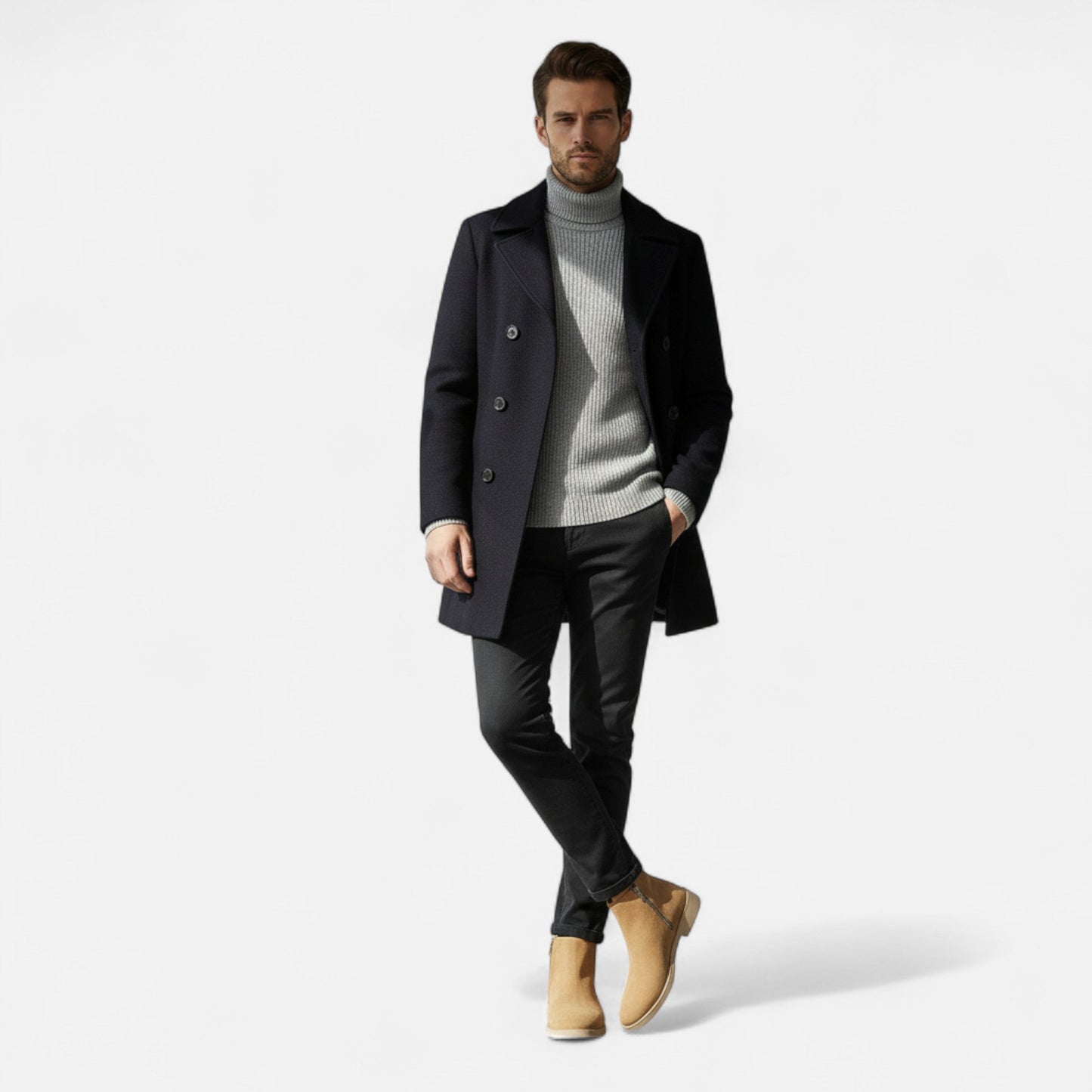 Valcien | Men’s British Suede Mid-Cut Zipper Boots