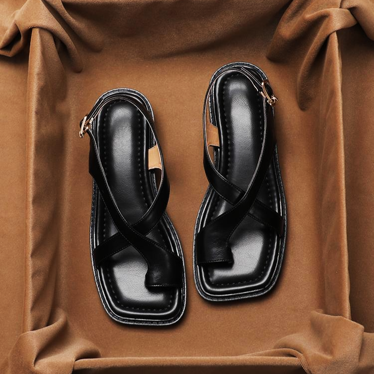 Valcien | Italian Leather Cross Sandals