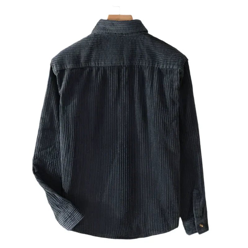 Men’s Ribbed Button-Up Shirt – Clean Lines, Timeless Versatility