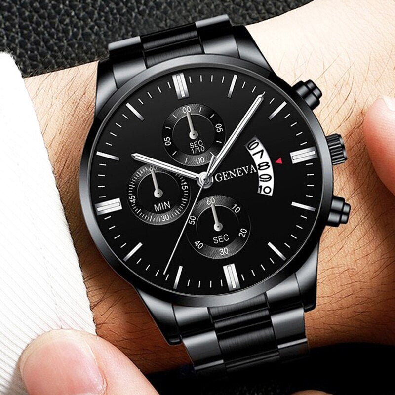 Valcien | Men Classic Durable Luxury Black Watch