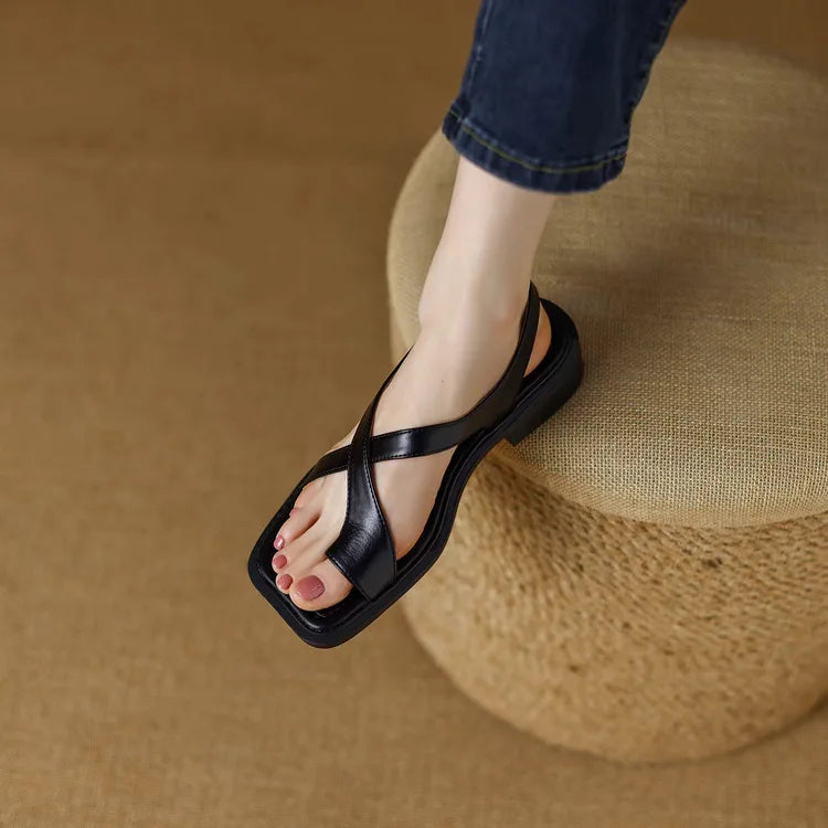 Valcien | Italian Leather Cross Sandals