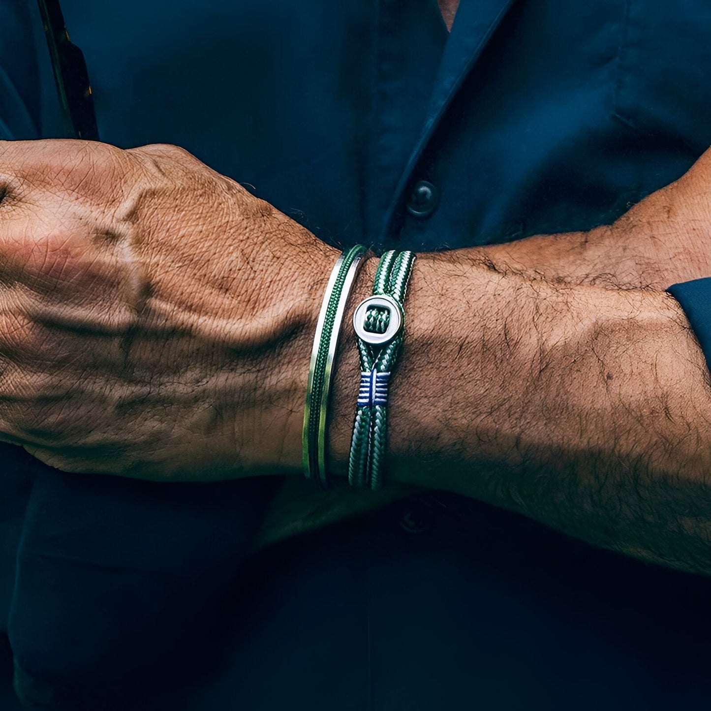 Valcien | Personalized Stainless Steel Cuff Bracelet With Integrated Cord