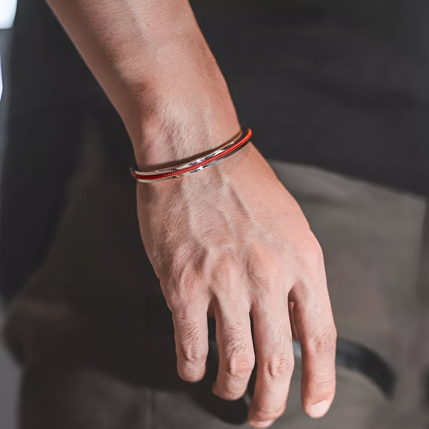 Valcien | Personalized Stainless Steel Cuff Bracelet With Integrated Cord