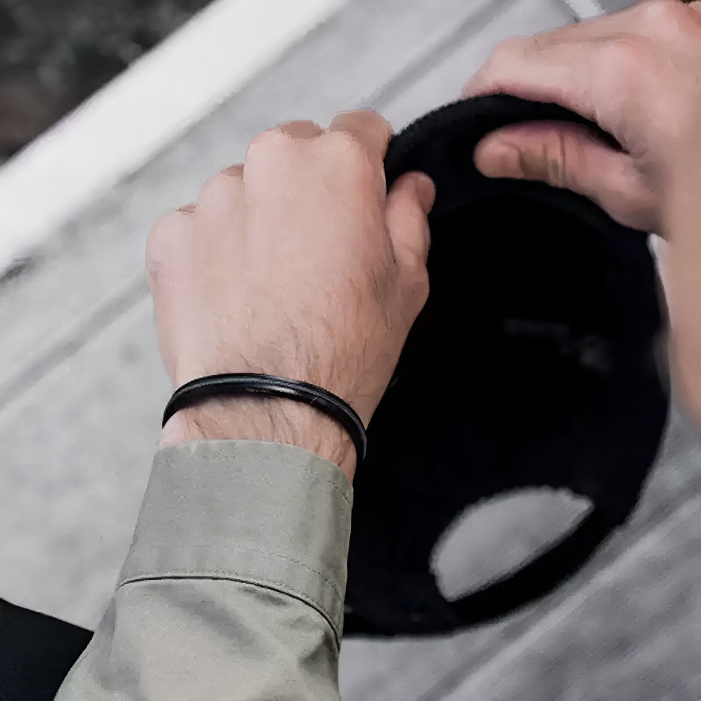 Valcien | Personalized Stainless Steel Cuff Bracelet With Integrated Cord