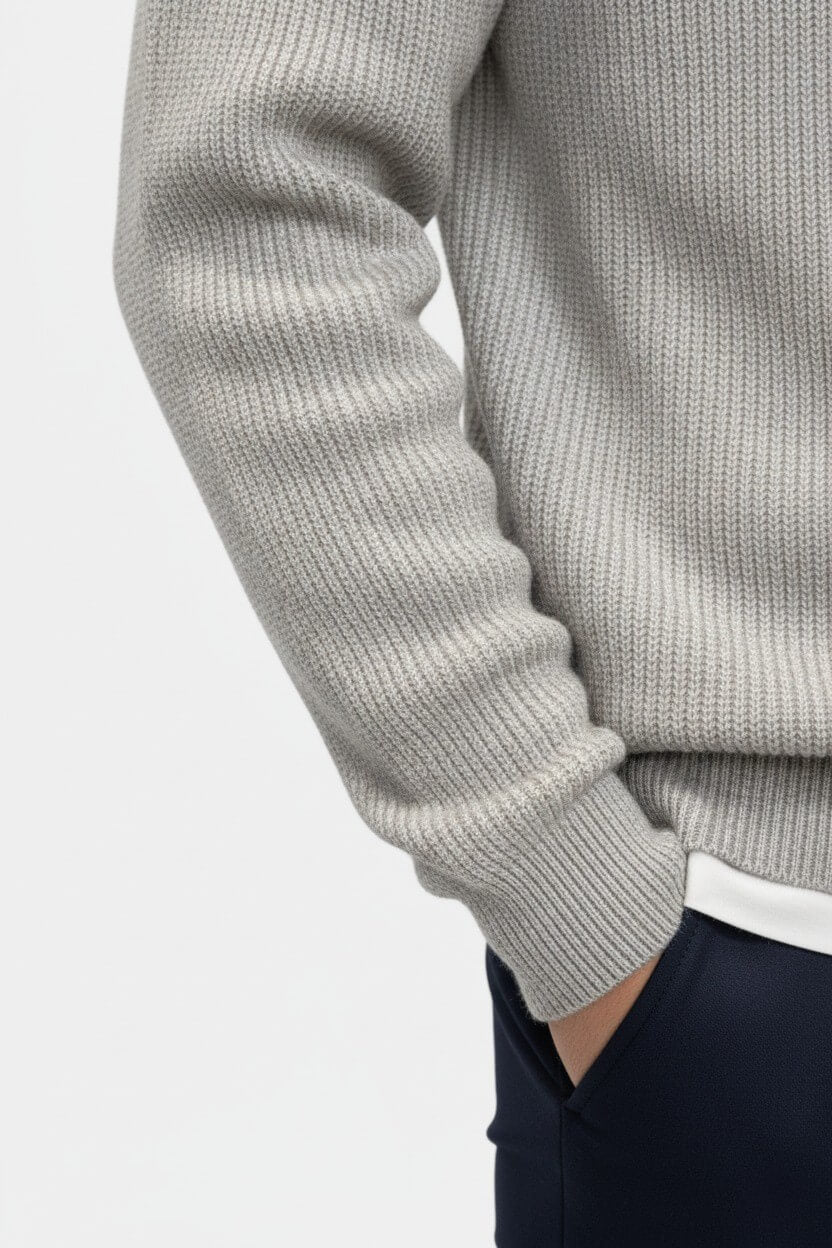 Valcien | Men’s Knitted Jumper – Polo Collar High Stretch Autumn Winter