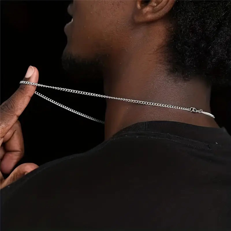 Valcien | Men’s 3mm Titanium Necklace – Minimalist Hypoallergenic Chain, Durable & Tarnish-Resistant