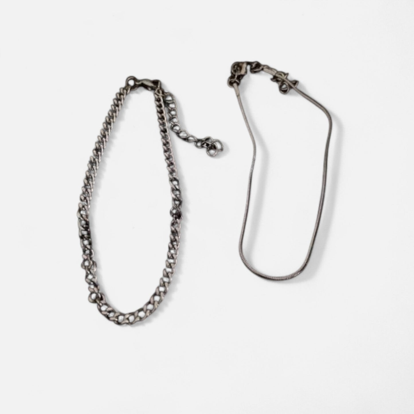 Valcien | Men's Minimalist Bracelet Set – Silver-Tone Steel, Sporty Versatility (2pcs)