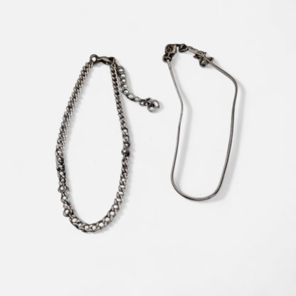 Valcien | Men's Minimalist Bracelet Set – Silver-Tone Steel, Sporty Versatility (2pcs)