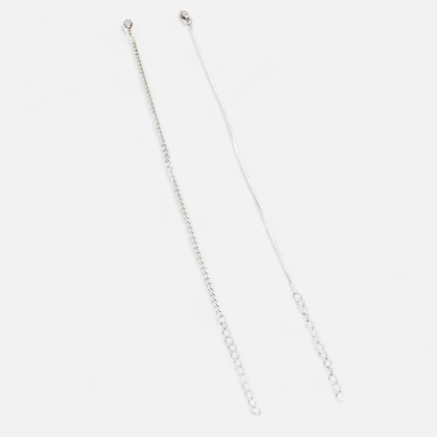 Valcien | Men's Minimalist Bracelet Set – Silver-Tone Steel, Sporty Versatility (2pcs)