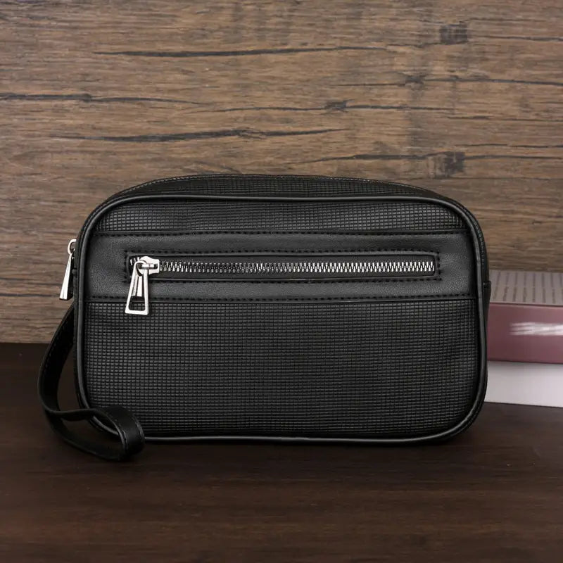 Valcien | Men's Travel Clutch Wallet – Large Capacity PU Leather Commuter Handbag