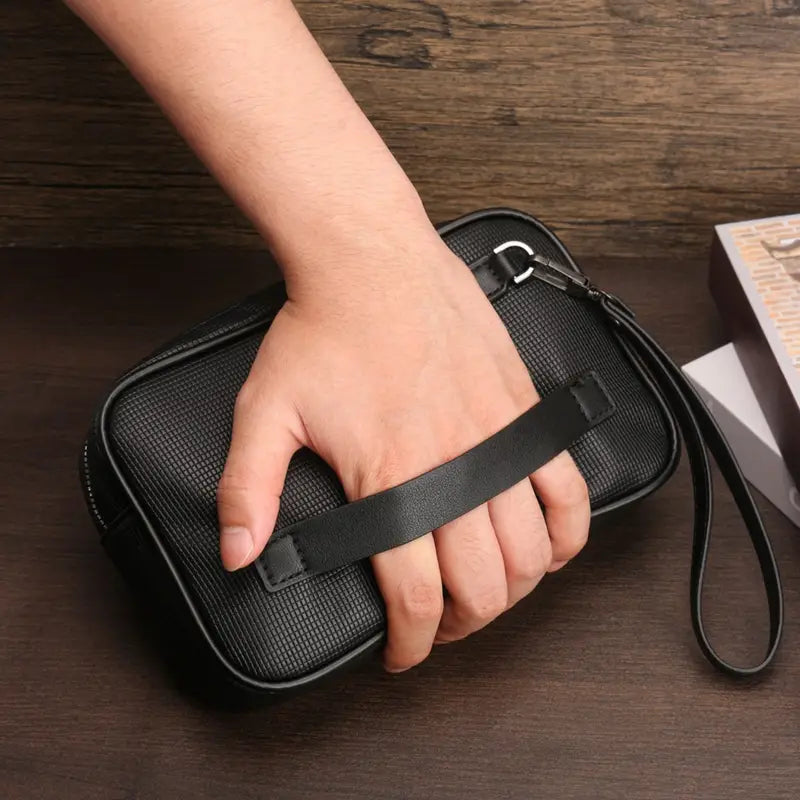 Valcien | Men's Travel Clutch Wallet – Large Capacity PU Leather Commuter Handbag