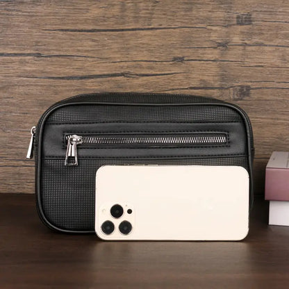 Valcien | Men's Travel Clutch Wallet – Large Capacity PU Leather Commuter Handbag