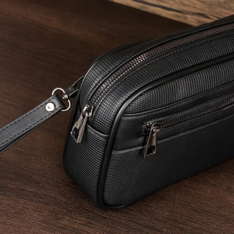 Valcien | Men's Travel Clutch Wallet – Large Capacity PU Leather Commuter Handbag