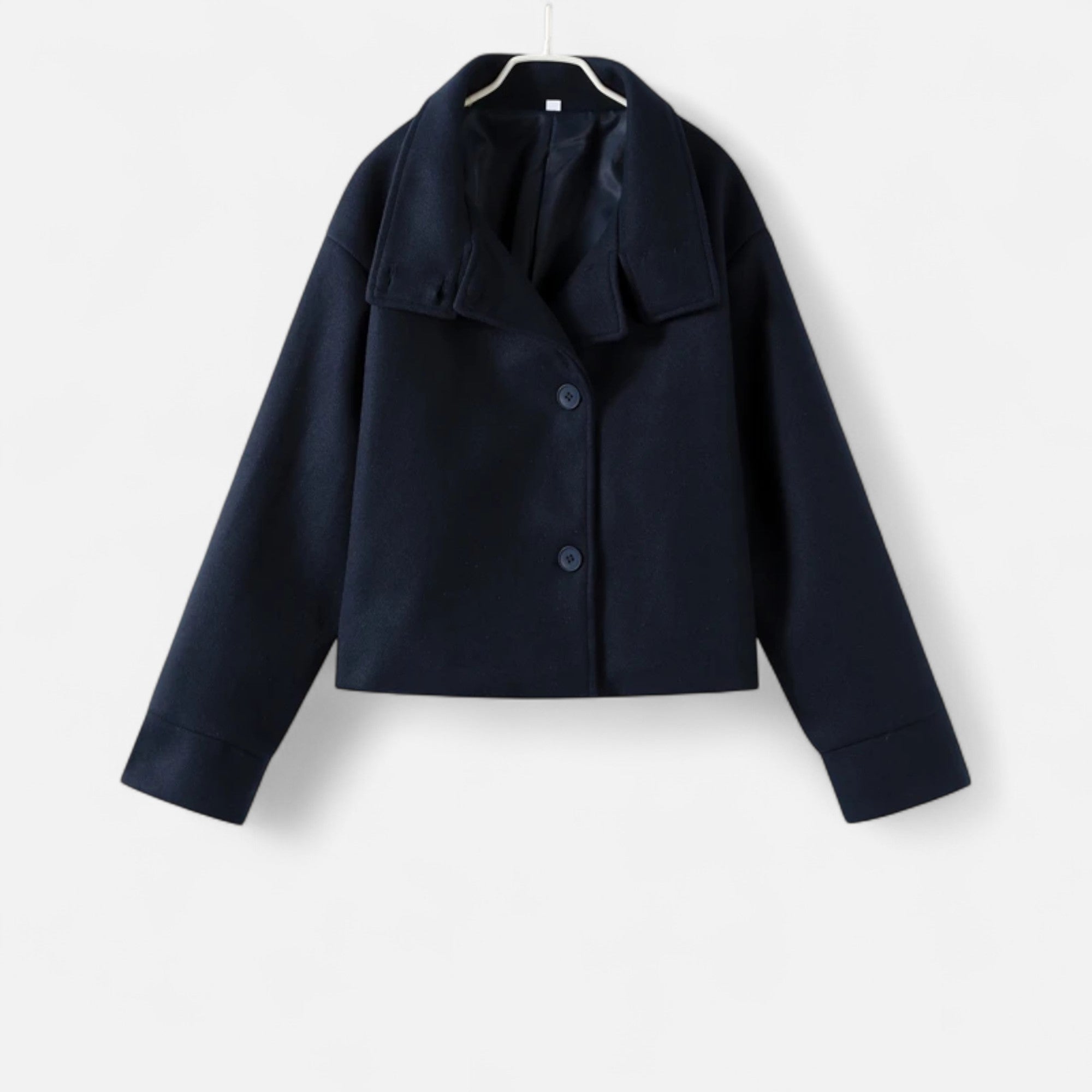 Women’s High Neck Short Winter Coat | Double Breasted Design