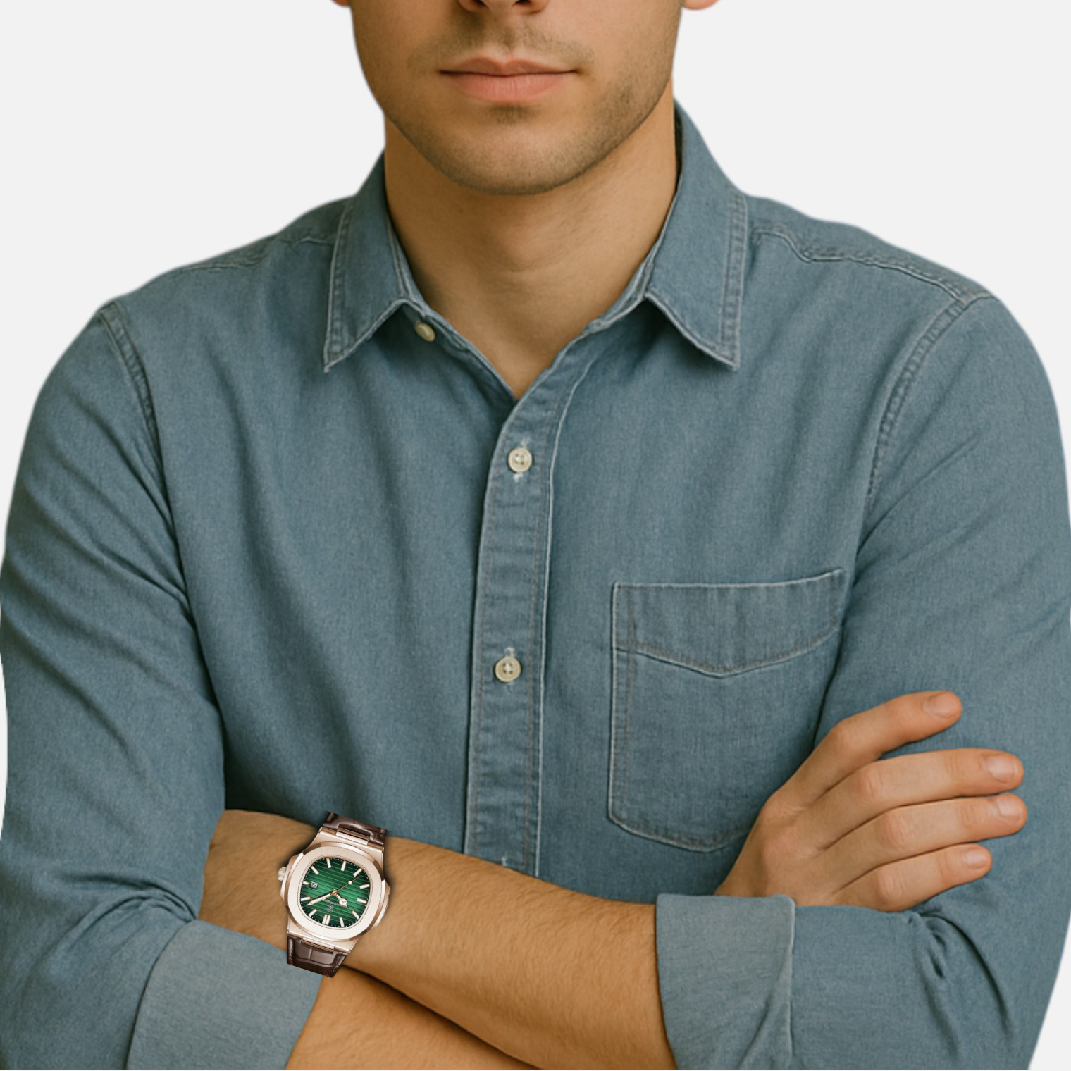 Valcien | Men's Chronograph Leather Watch – Elegant Detailing, Adjustable Strap