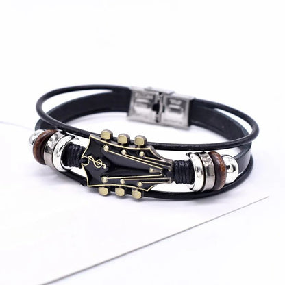 Valcien | Vintage Music Guitar Leather Bracelet