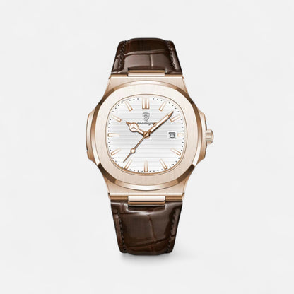Valcien | Men's Chronograph Leather Watch – Elegant Detailing, Adjustable Strap