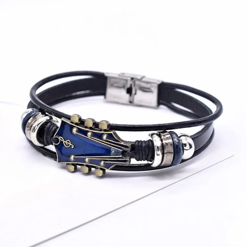 Valcien | Vintage Music Guitar Leather Bracelet