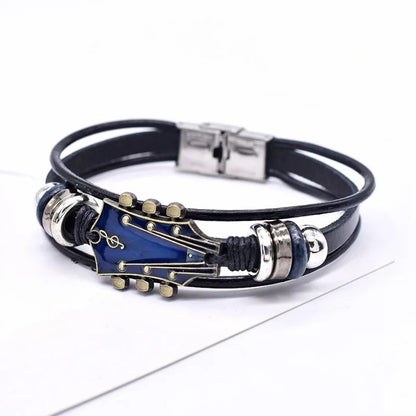 Valcien | Vintage Music Guitar Leather Bracelet