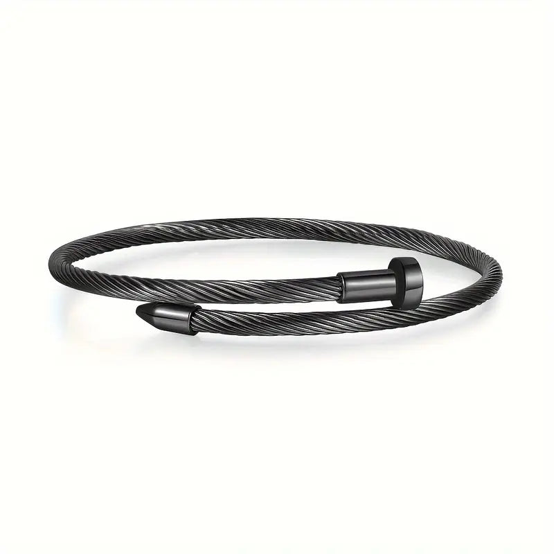 Stainless Steel Nail Bracelet – Creative Open Cuff Design for Daily Wear | Valcien