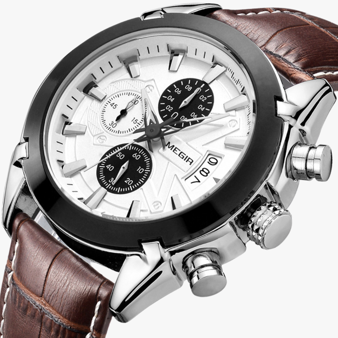 Megira Chrono Men’s Watch – Stainless Steel Chronograph Timepiece