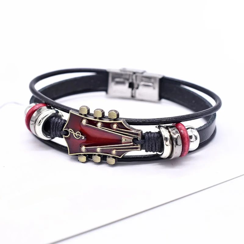 Valcien | Vintage Music Guitar Leather Bracelet
