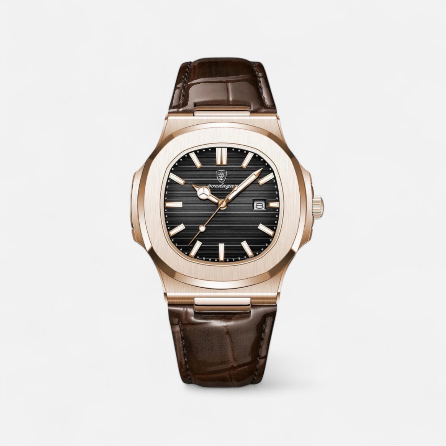 Valcien | Men's Chronograph Leather Watch – Elegant Detailing, Adjustable Strap