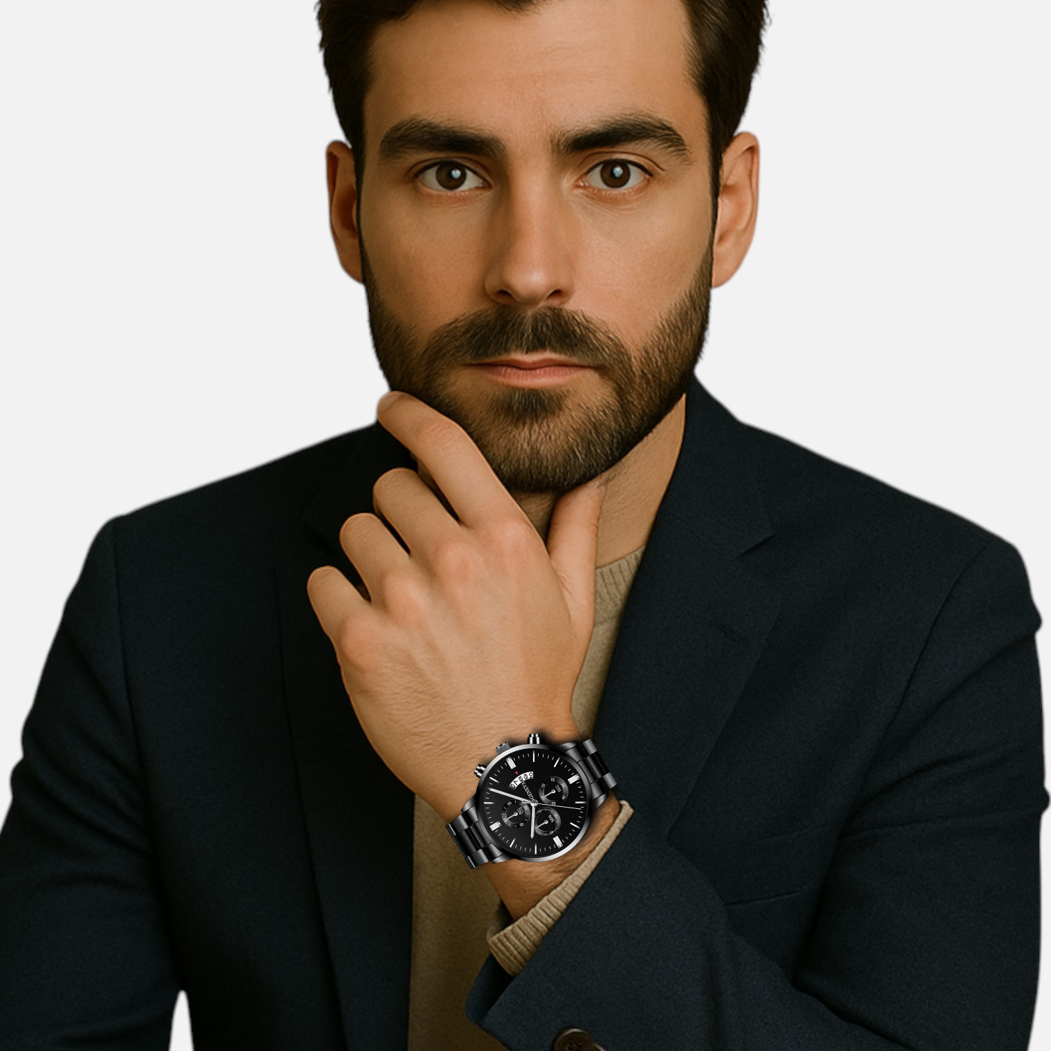 Valcien | Black Luxury Watch – Refined Precision, Bold Monochrome Design