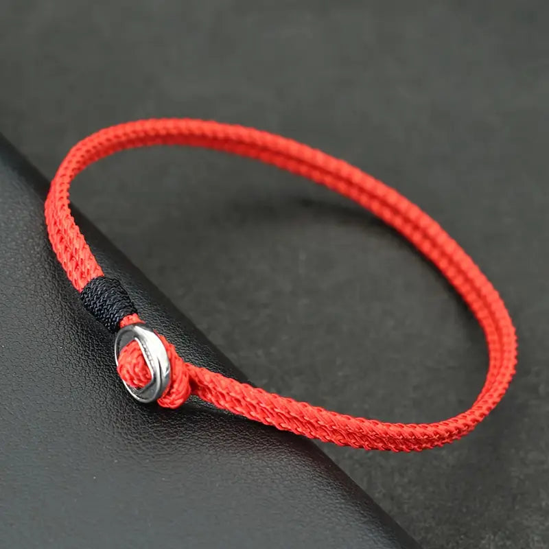 Valcien | Men’s Thin Black Rope Bracelet – Handcrafted Viking-Inspired Charm, Sleek Gift for Him