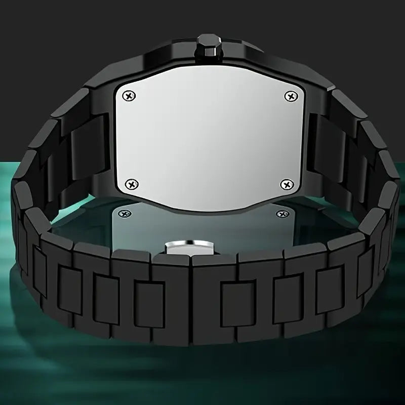 Valcien | Black Men's Business Quartz Watch – Lightweight Plastic Build, Round Dial Pointer Display