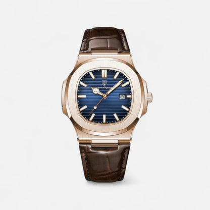 Valcien | Men's Chronograph Leather Watch – Elegant Detailing, Adjustable Strap