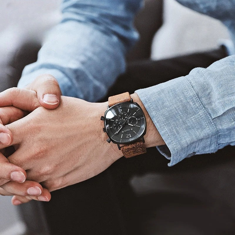 Midnight Eclipse Chronograph Watch – Men's Luxury Timepiece