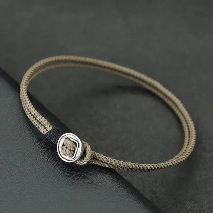 Valcien | Men’s Thin Black Rope Bracelet – Handcrafted Viking-Inspired Charm, Sleek Gift for Him