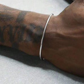 Valcien | Men's Silver Stainless Steel Twist Chain Bracelet – Hip Hop Jewelry, Durable & Stylish Accessory