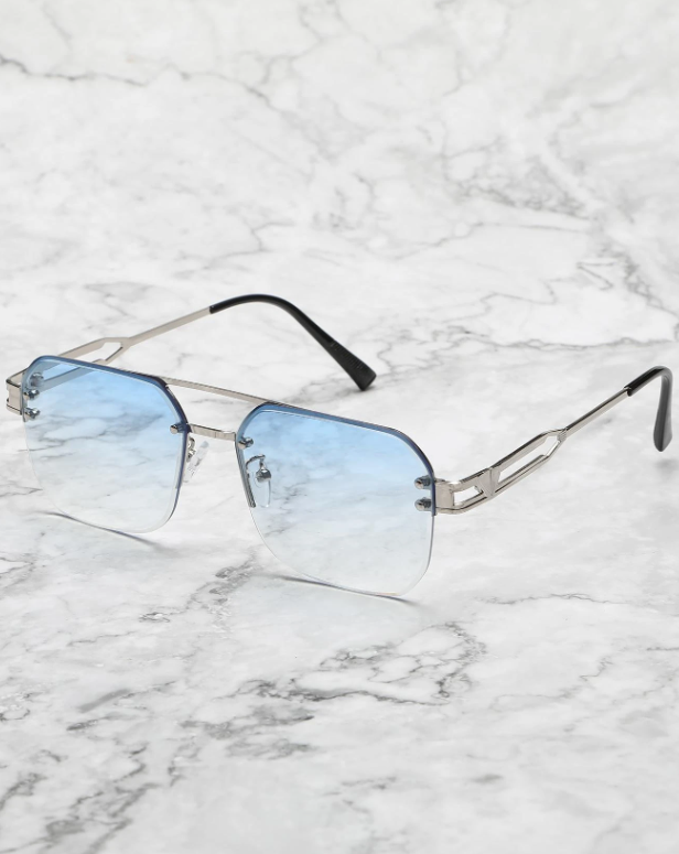 Valcien | Unisex Vintage Half-Rim Metal Eyeglasses – Stylish Streetwear Shades for Travel & Summer Looks