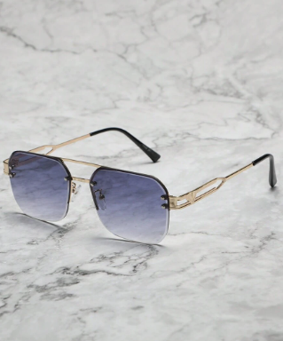 Valcien | Unisex Vintage Half-Rim Metal Eyeglasses – Stylish Streetwear Shades for Travel & Summer Looks