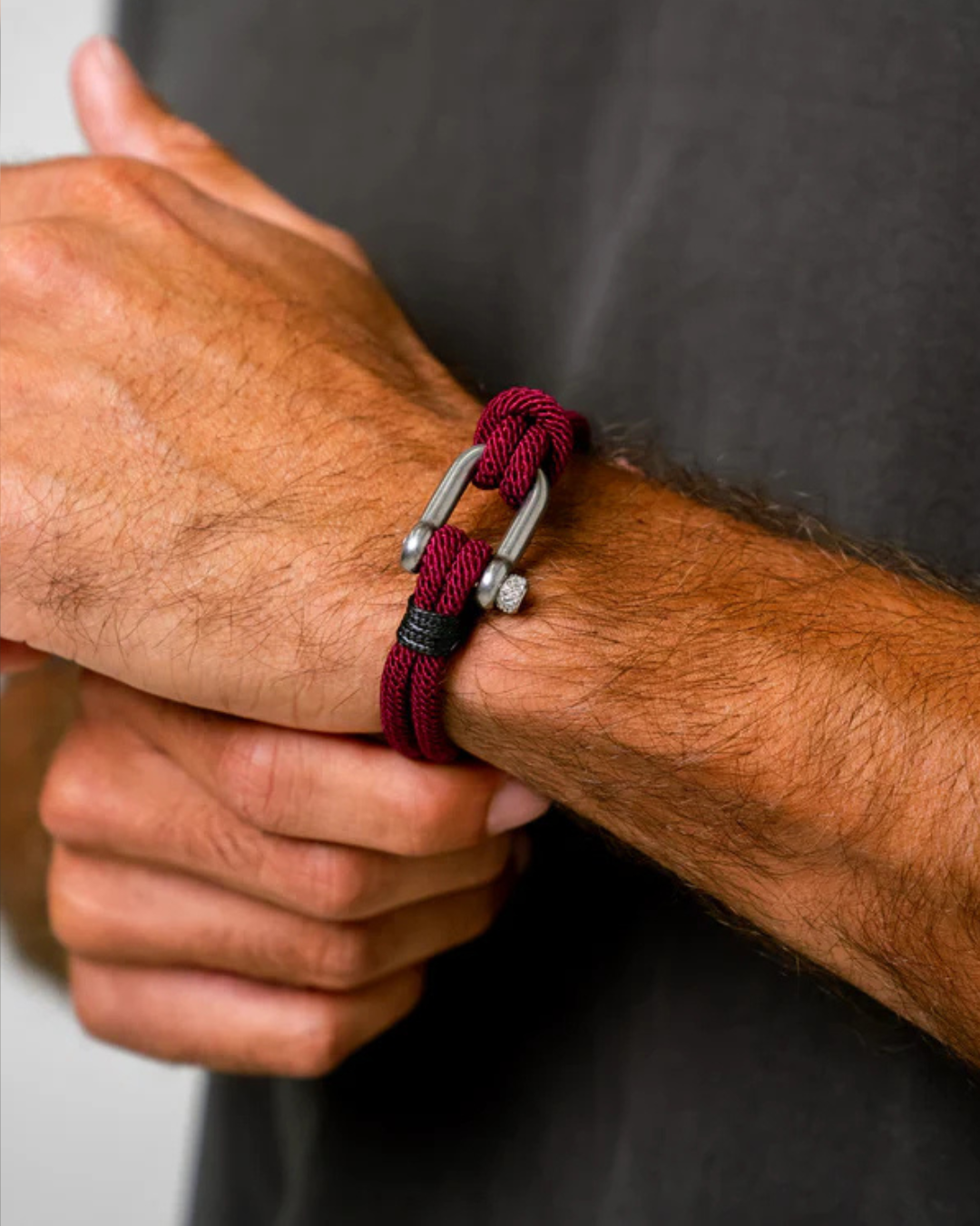 Crimson Anchor Men All Day Stainless Steel Bracelet
