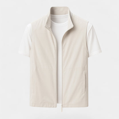 Zip-Up Sleeveless Vest | Men’s Smart Winter Outerwear