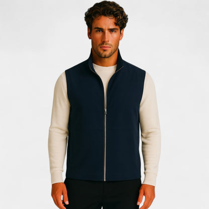 Zip-Up Sleeveless Vest | Men’s Smart Winter Outerwear