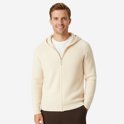 Men’s Knitted Hoodie | Casual Zip-Up Winter Sweater