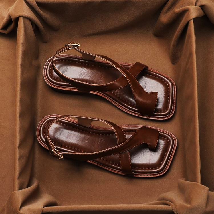 Valcien | Italian Leather Cross Sandals