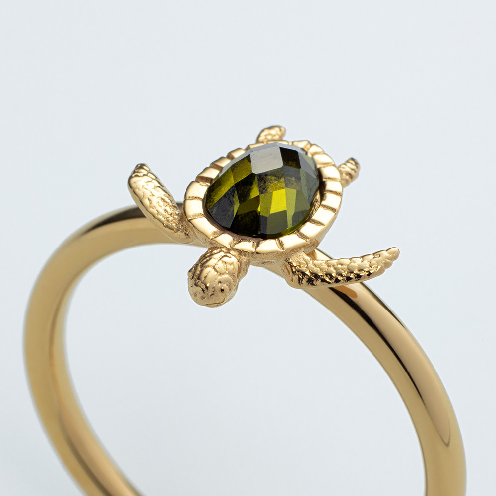 Valcien | Emrold Turtle Ring Gold