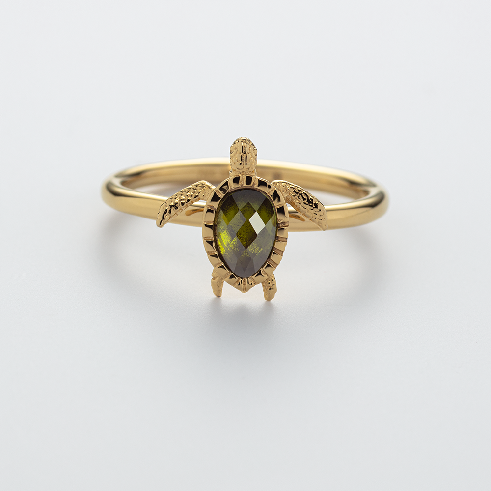 Valcien | Emrold Turtle Ring Gold